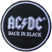 AC/DC - Back In Black Circle - 7,8 cm - Patch