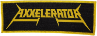 AXXELERATOR - Yellow-Logo / Black-Patch - 14,2 cm x 5,1 cm - Patch