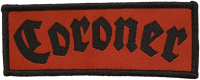CORONER - Red-patch with black-logo - 9,7 cm x 3,8 cm