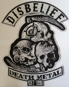 DISBELIEF - Death Metal Cut Out - 39,3 cm x 31,4 cm - Backpatch