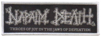 NAPALM DEATH - Throes Of Joy In The Jaws Of Defeatism - Black-Patch - 11,2 cm x 4 cm