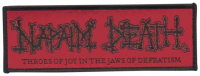 NAPALM DEATH - Throes Of Joy In The Jaws Of Defeatism - Red-Patch - 11,2 cm x 4 cm