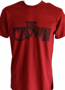 THE CROWN - Schwarzes-Logo auf rotem-Gildan-T-Shirt
