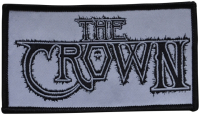 THE CROWN - Schwarzes-Logo Auf Weissem-Patch - 10,4 cm x 5,8 cm - Patch