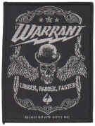 WARRANT - Louder, Harder, Faster - 8 cm x 10,2 cm - Patch
